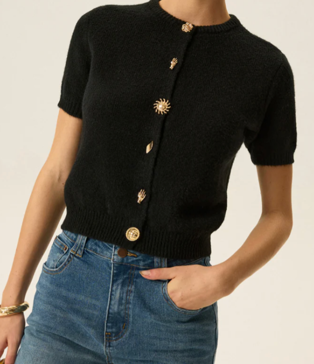 Metal Detail Knit Cardigan