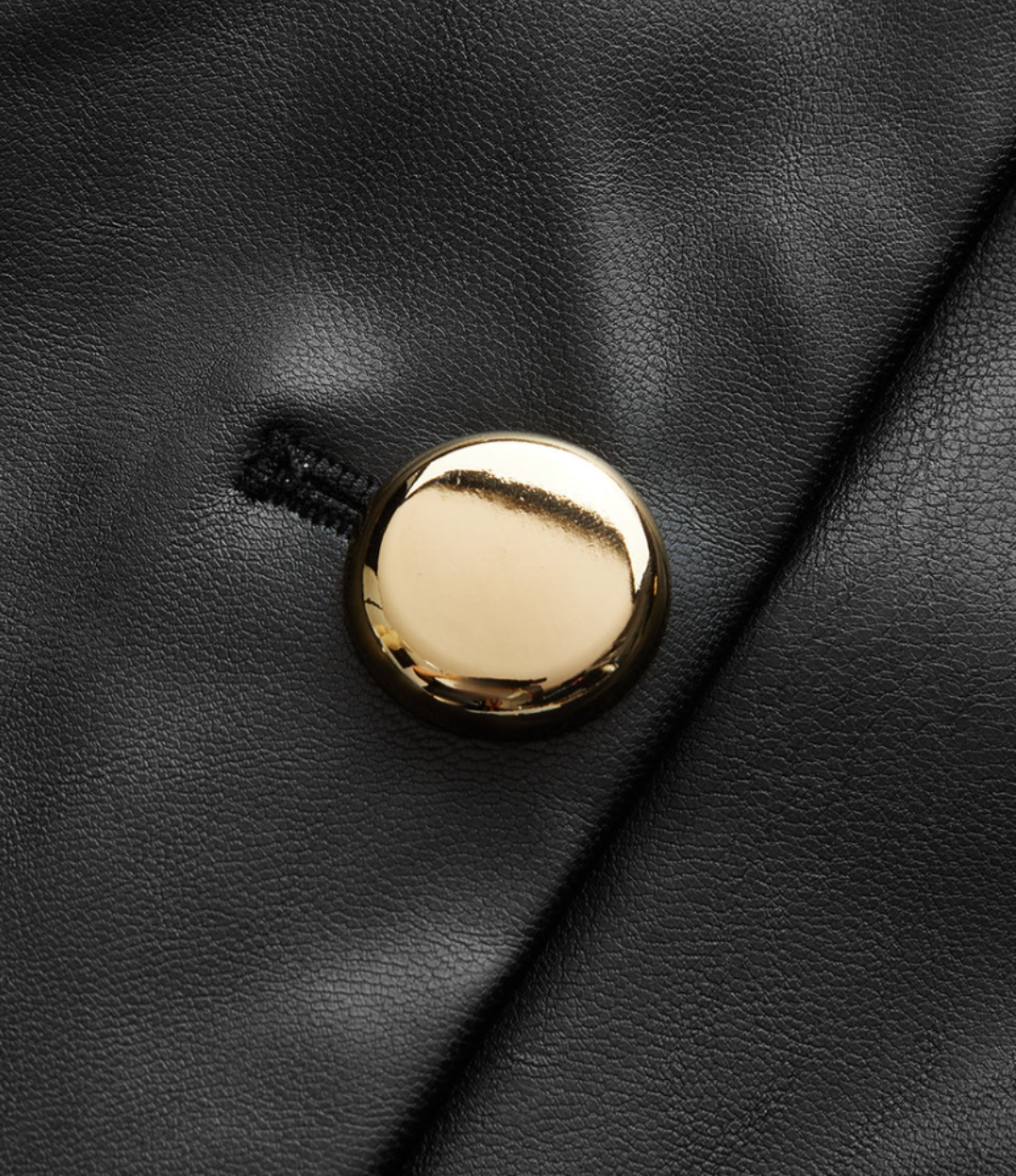 Metal button faux leather sleevless vest