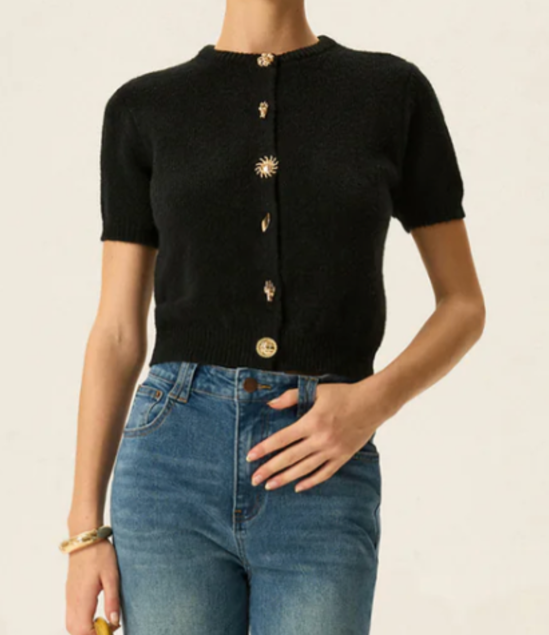 Metal Detail Knit Cardigan
