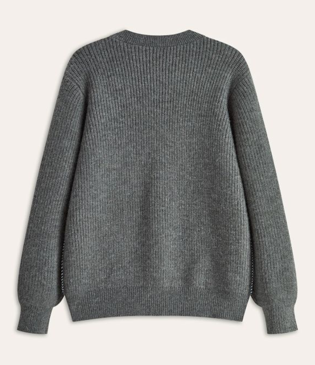 Contrast Trim Denim Panel Cardigan