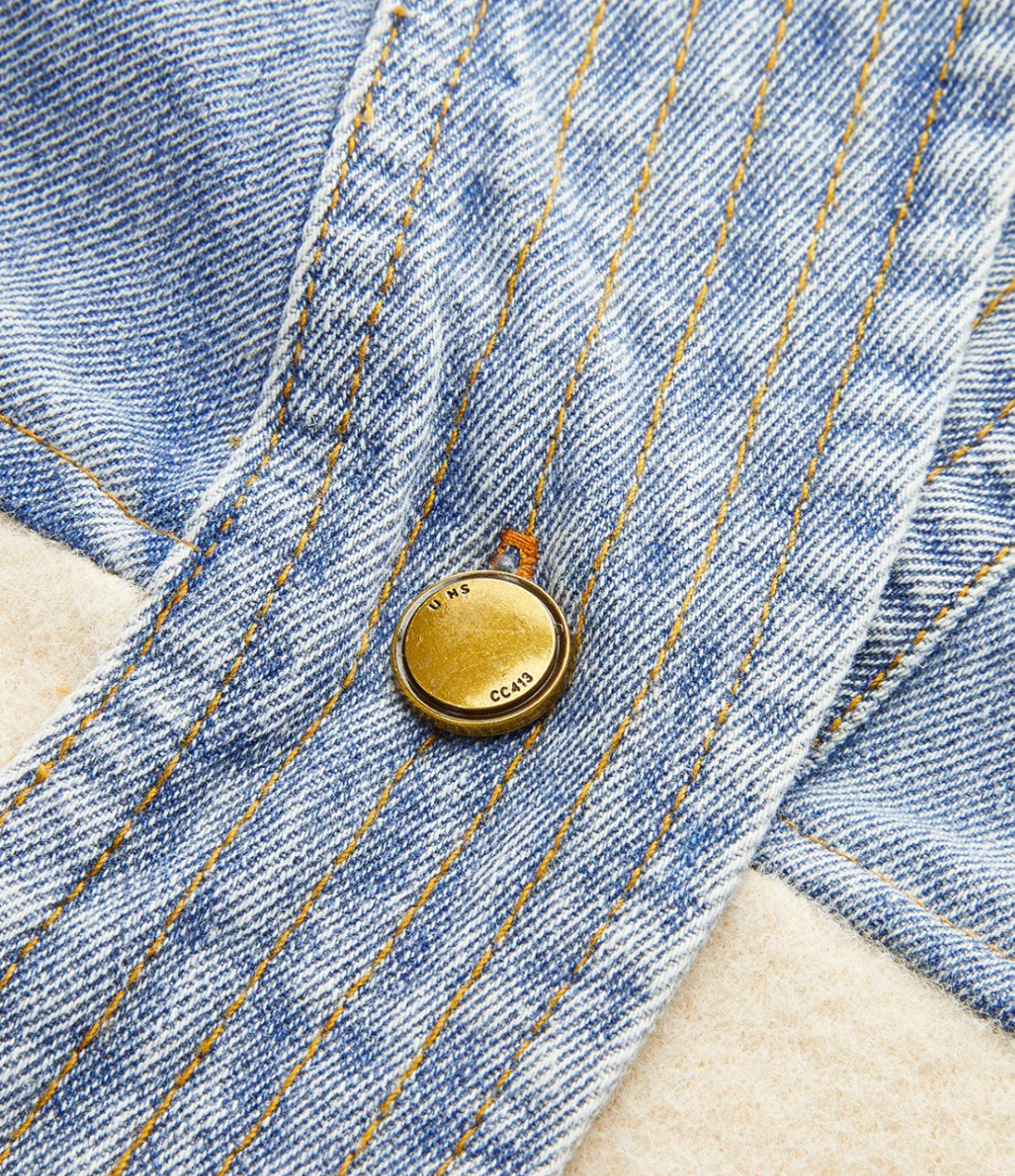 V-Neck Paneled Denim Cardigan