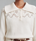 Eyelet Collared Kint Sweater