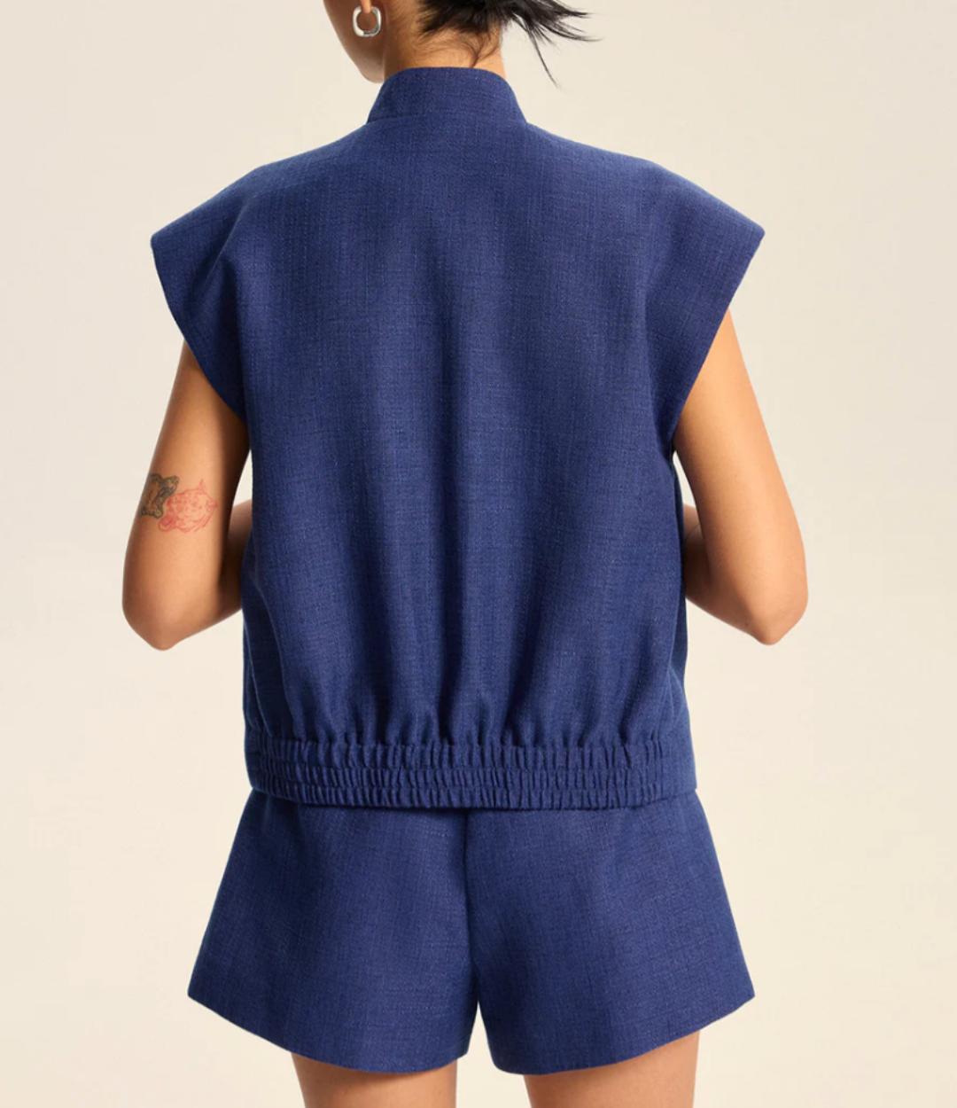 Mid Waisted Pleated Shorts & Cap Sleeve Color vest