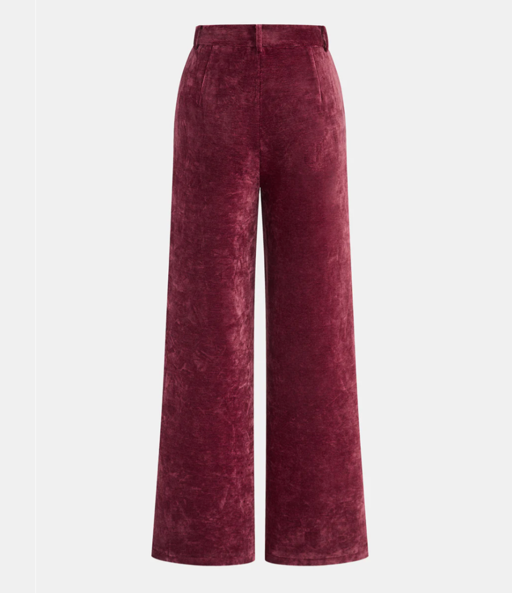 Velvet Pocket Straight -Leg Pants