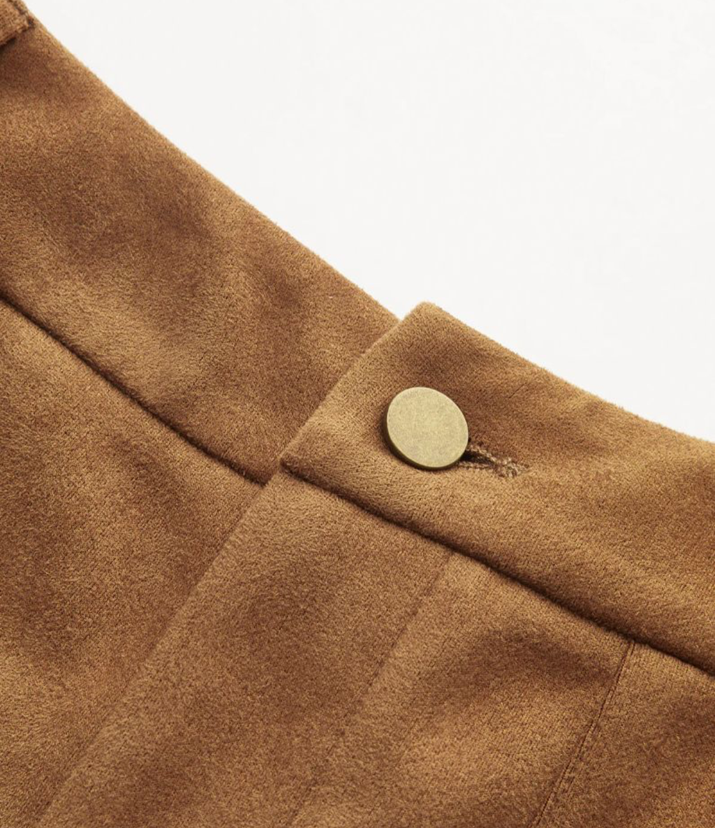 Braided Detail Mid-Waist Suede