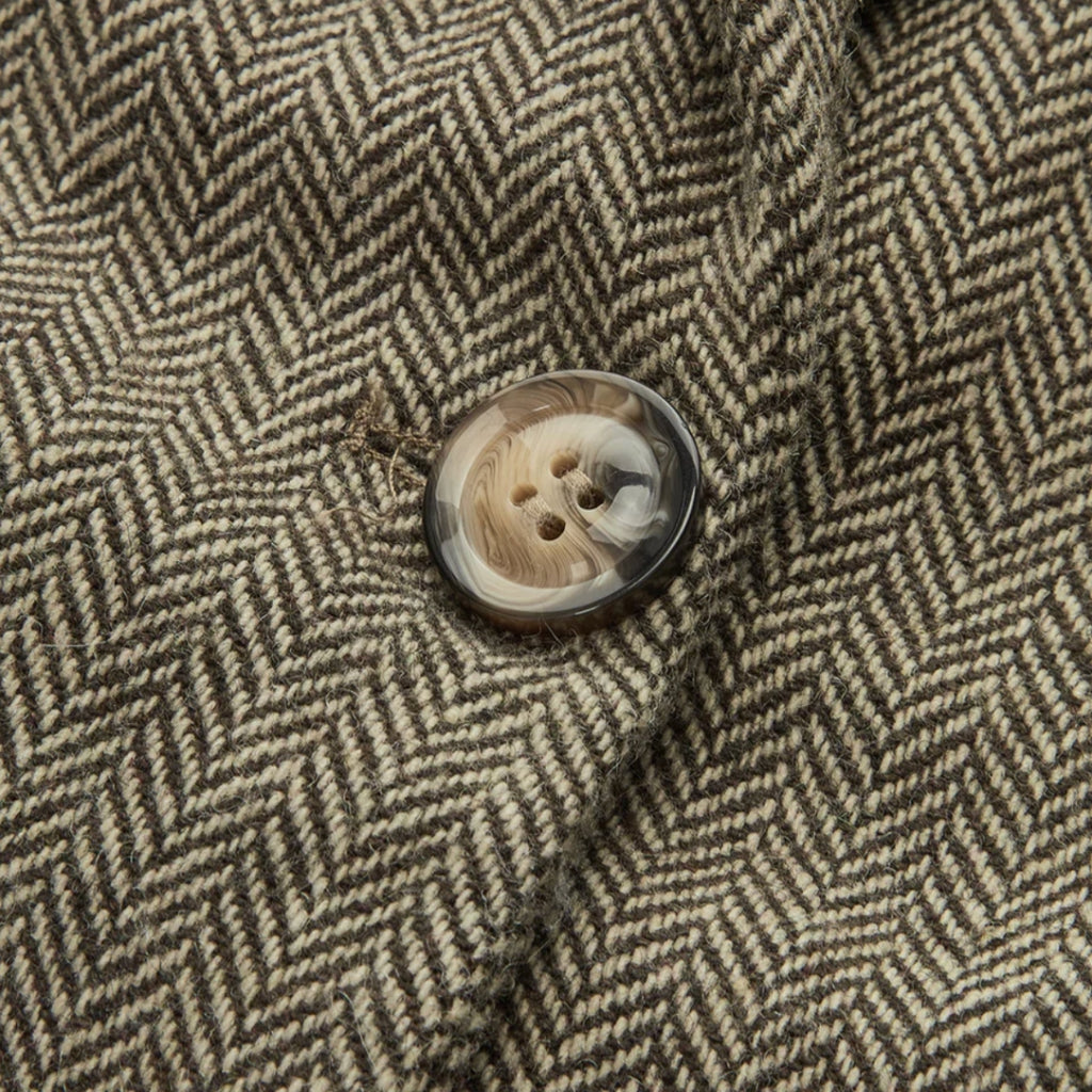 Blazer 3D flor botón único café