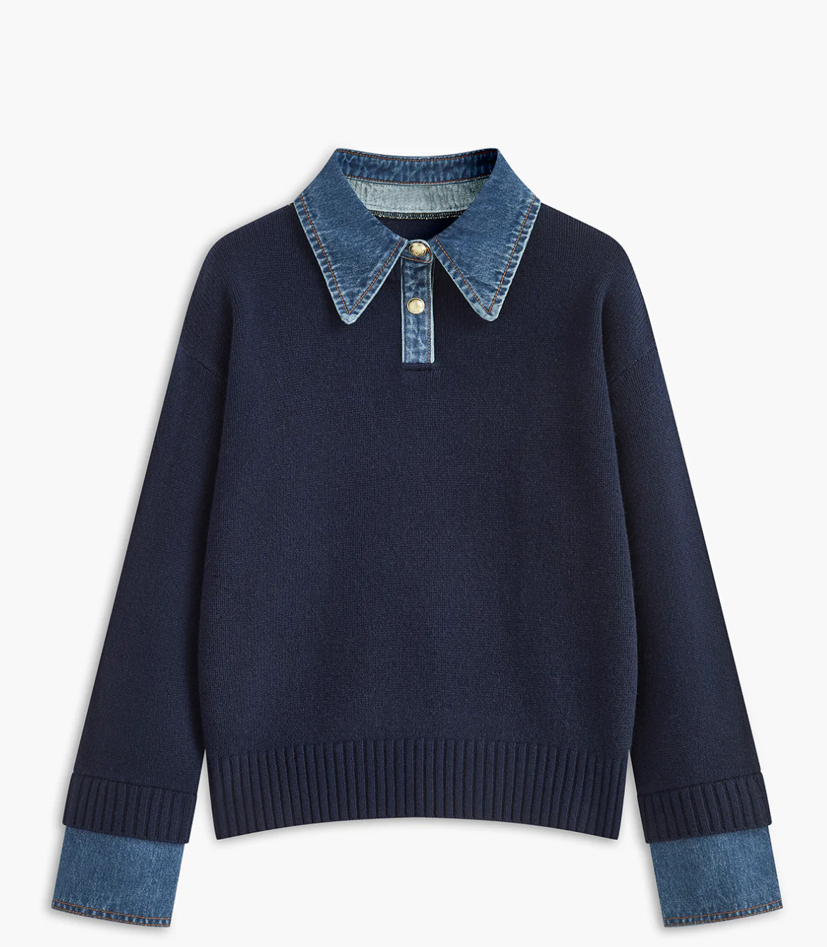 2 in 1 Panel Lapel Sweater