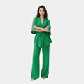 Set pantalón lino oversized verde