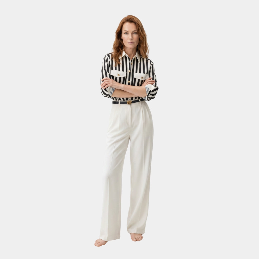 Camisa rayas con botones metálicos