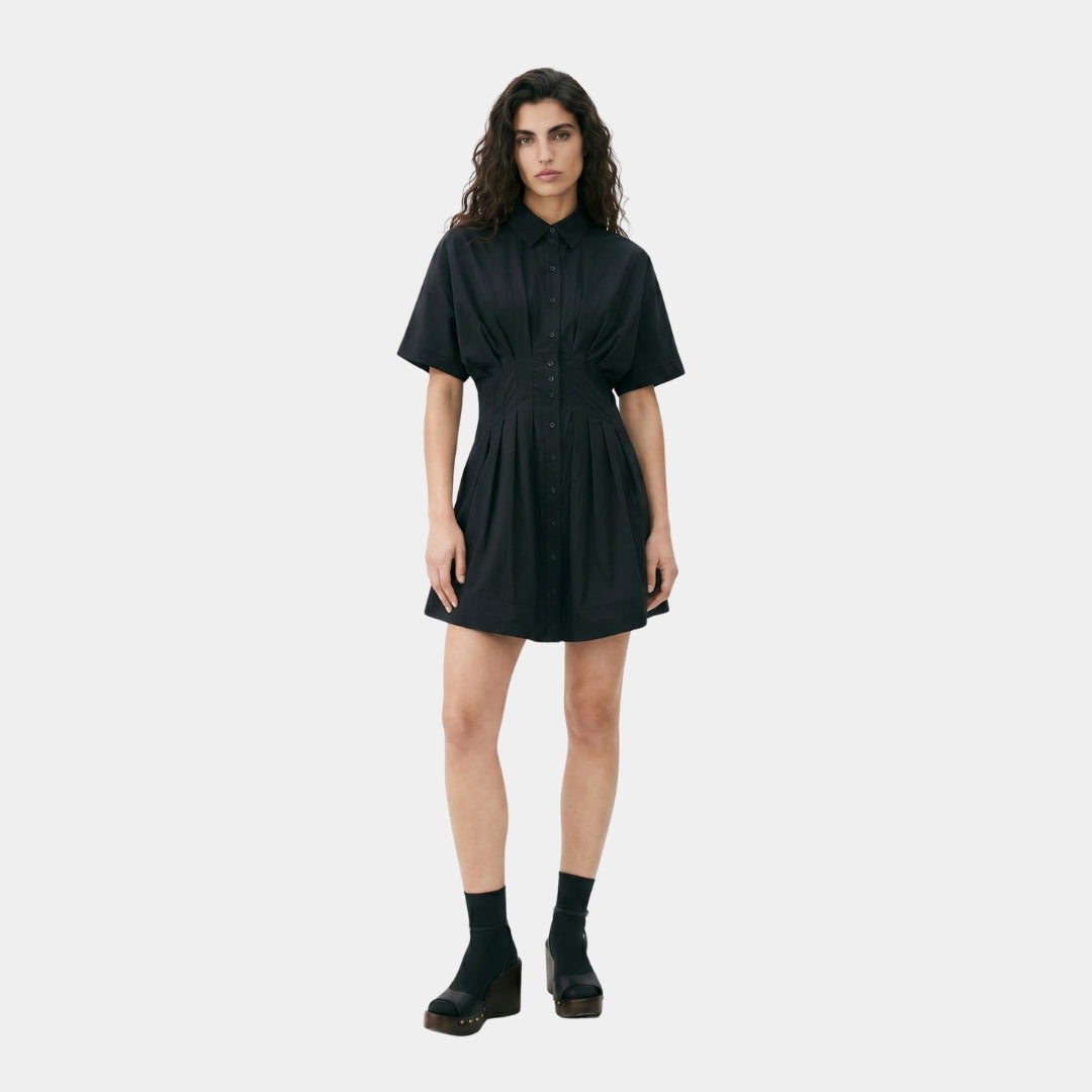 Vestido camisero wide pintuck