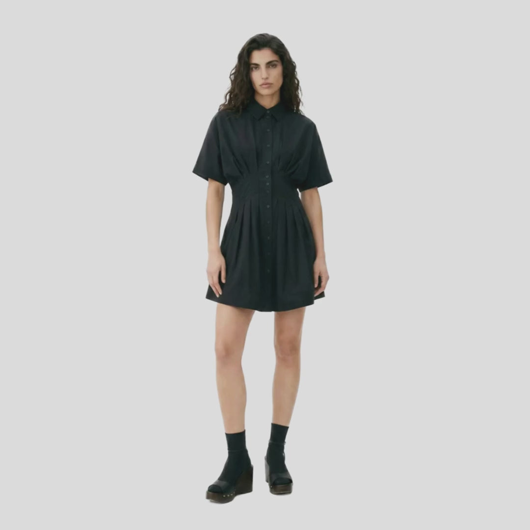 Vestido camisero wide pintuck