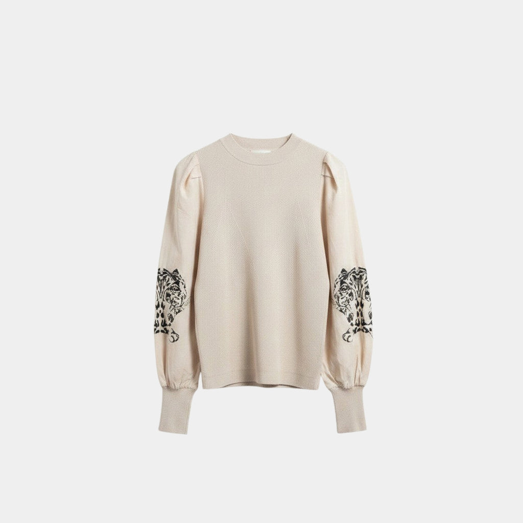 Sweater beige tigre