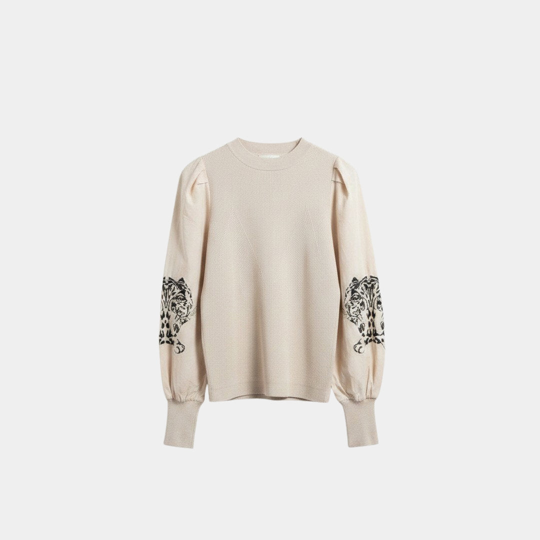 Sweater beige tigre