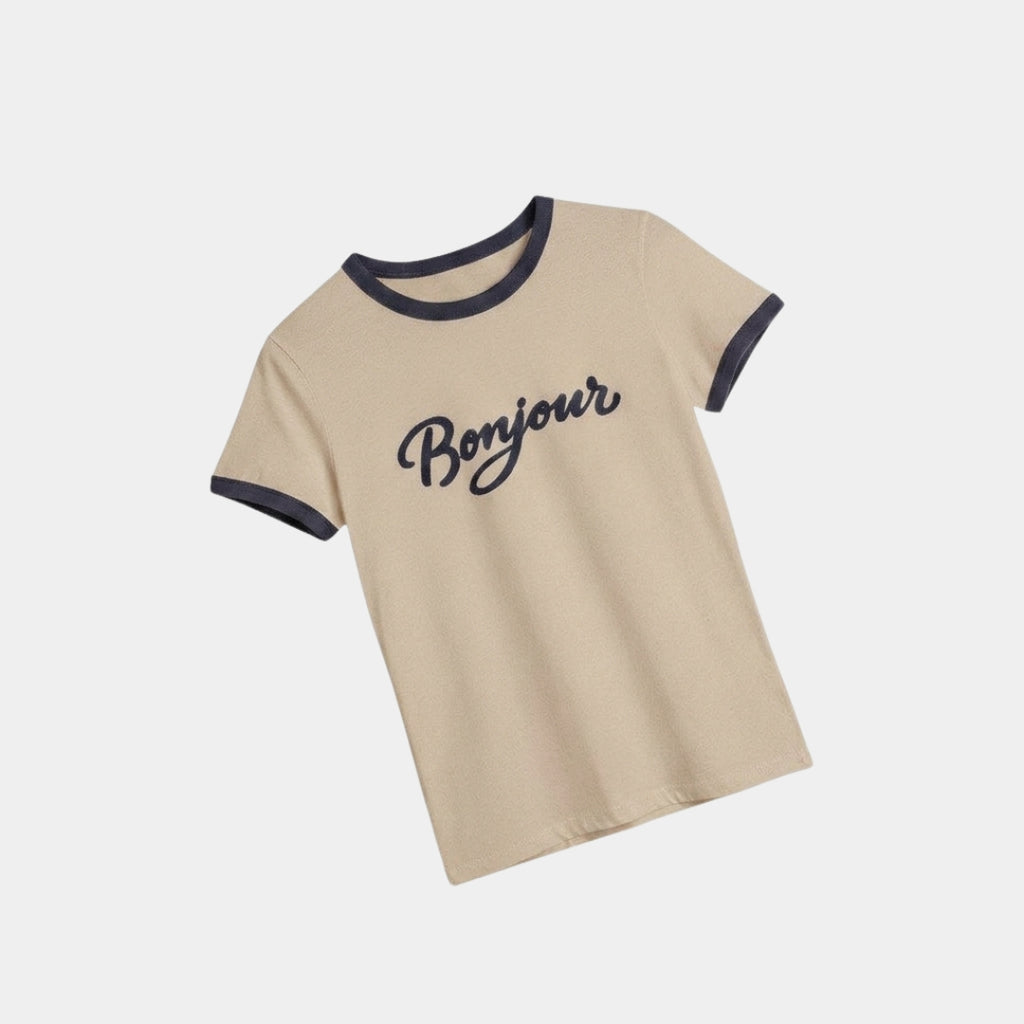 Tee ringer bonjour bicolor