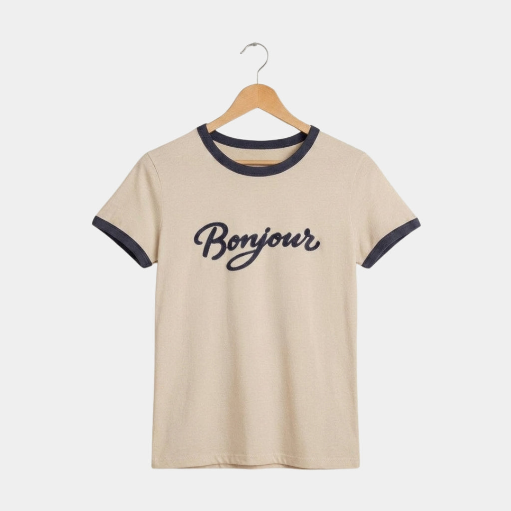Tee ringer bonjour bicolor