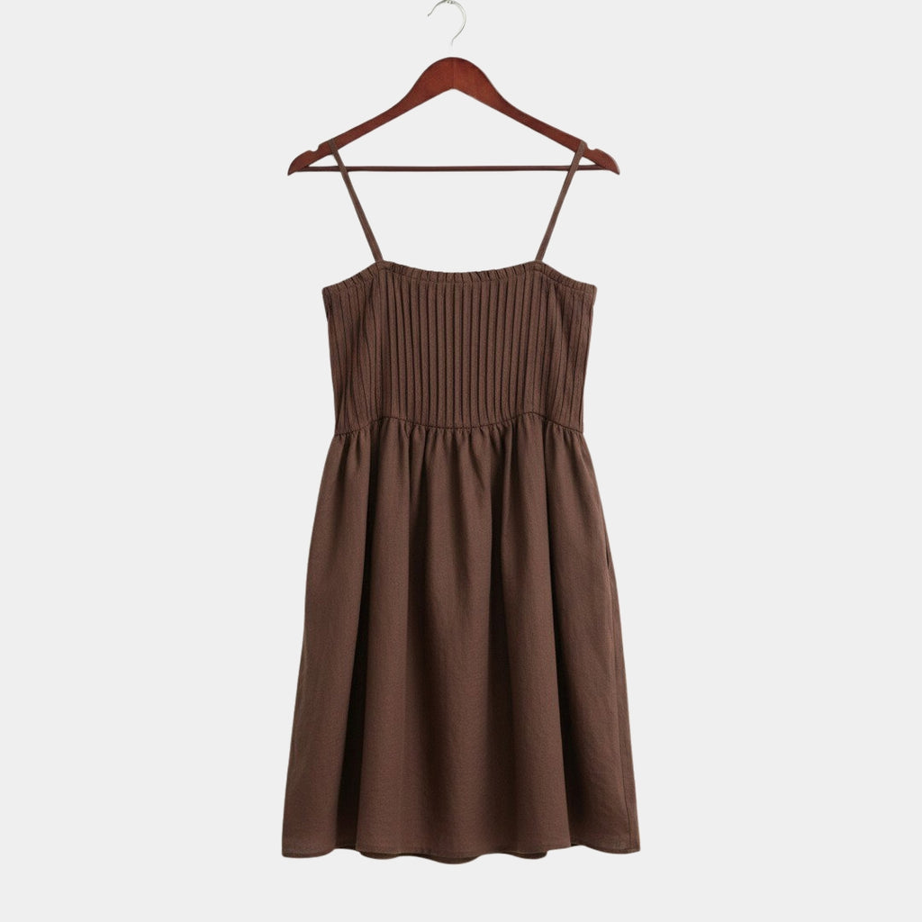 Vestido mini cami con cuerpo smocked