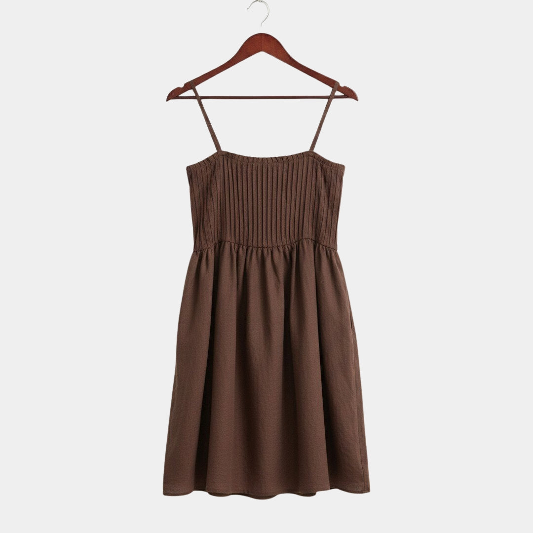 Vestido mini cami con cuerpo smocked
