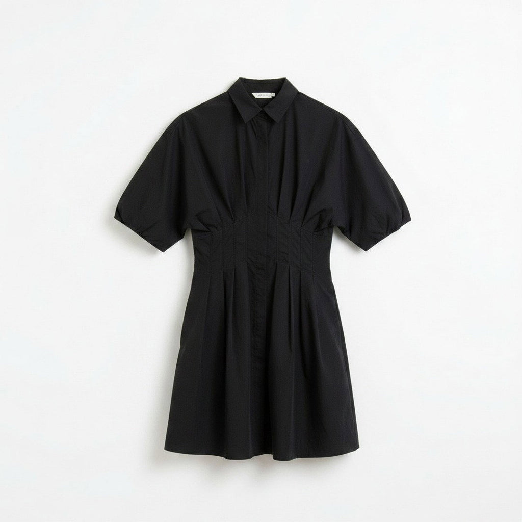 Vestido camisero wide pintuck