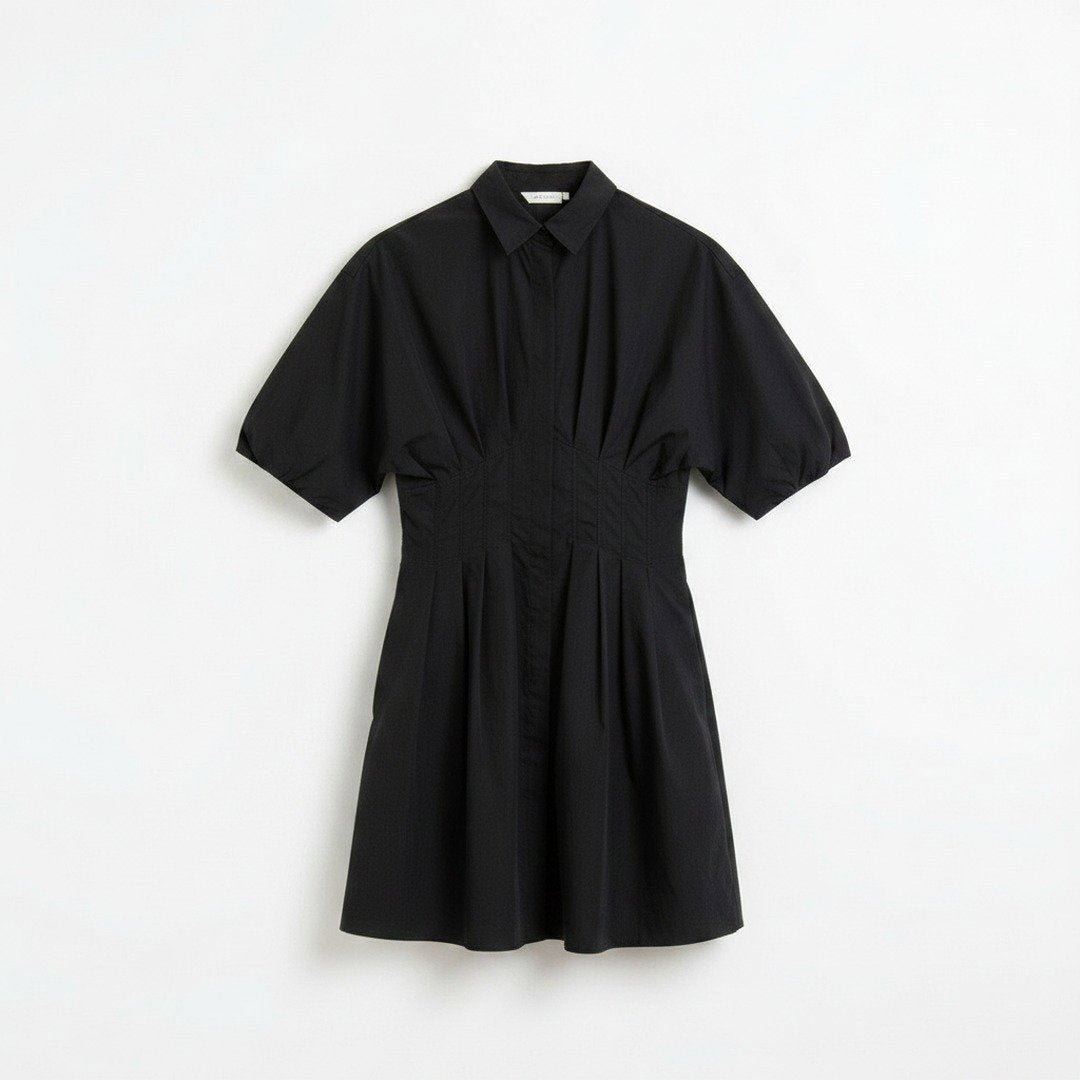 Vestido camisero wide pintuck