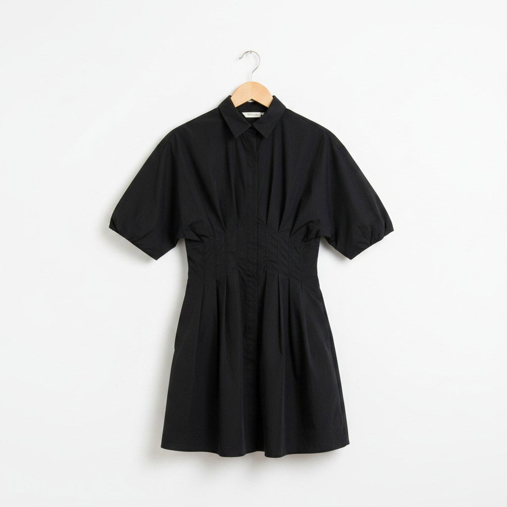 Vestido camisero wide pintuck