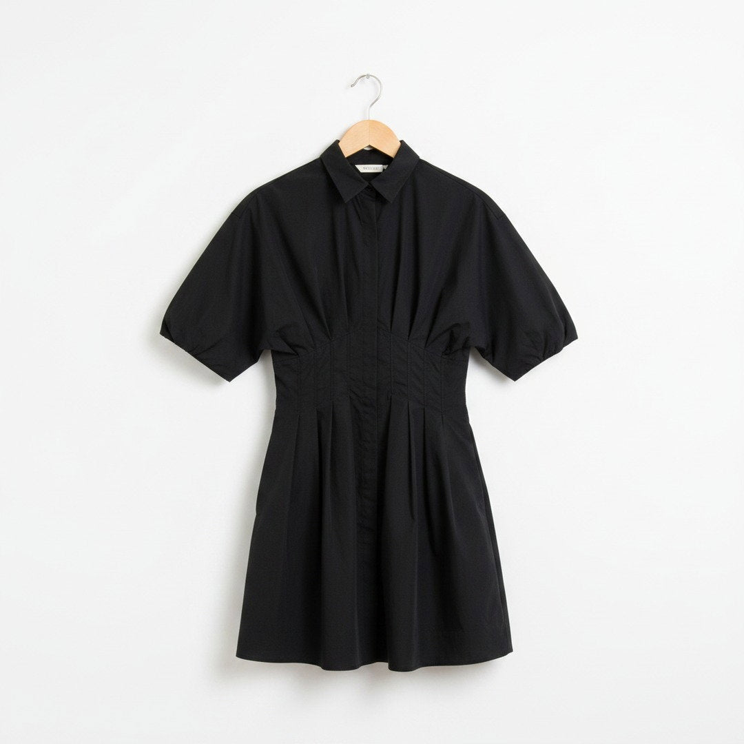 Vestido camisero wide pintuck